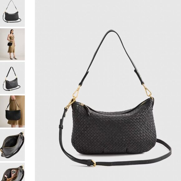 Quince Handbags - Quince Brand New Italian Leather Woven "mini" Convertible Crossbody Clutch